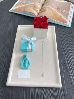 Tiffany & Co Elsa Peretti Double Teardrop Necklace Silver 18.5 NEW $500